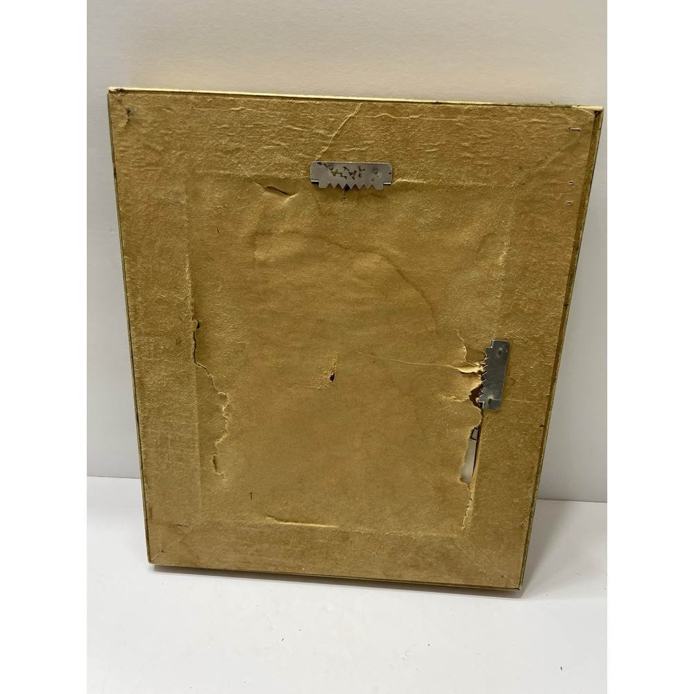 Vintage Wooden Framed Mirror Floral GoldTone Square 14x12" - Picture 4 of 6